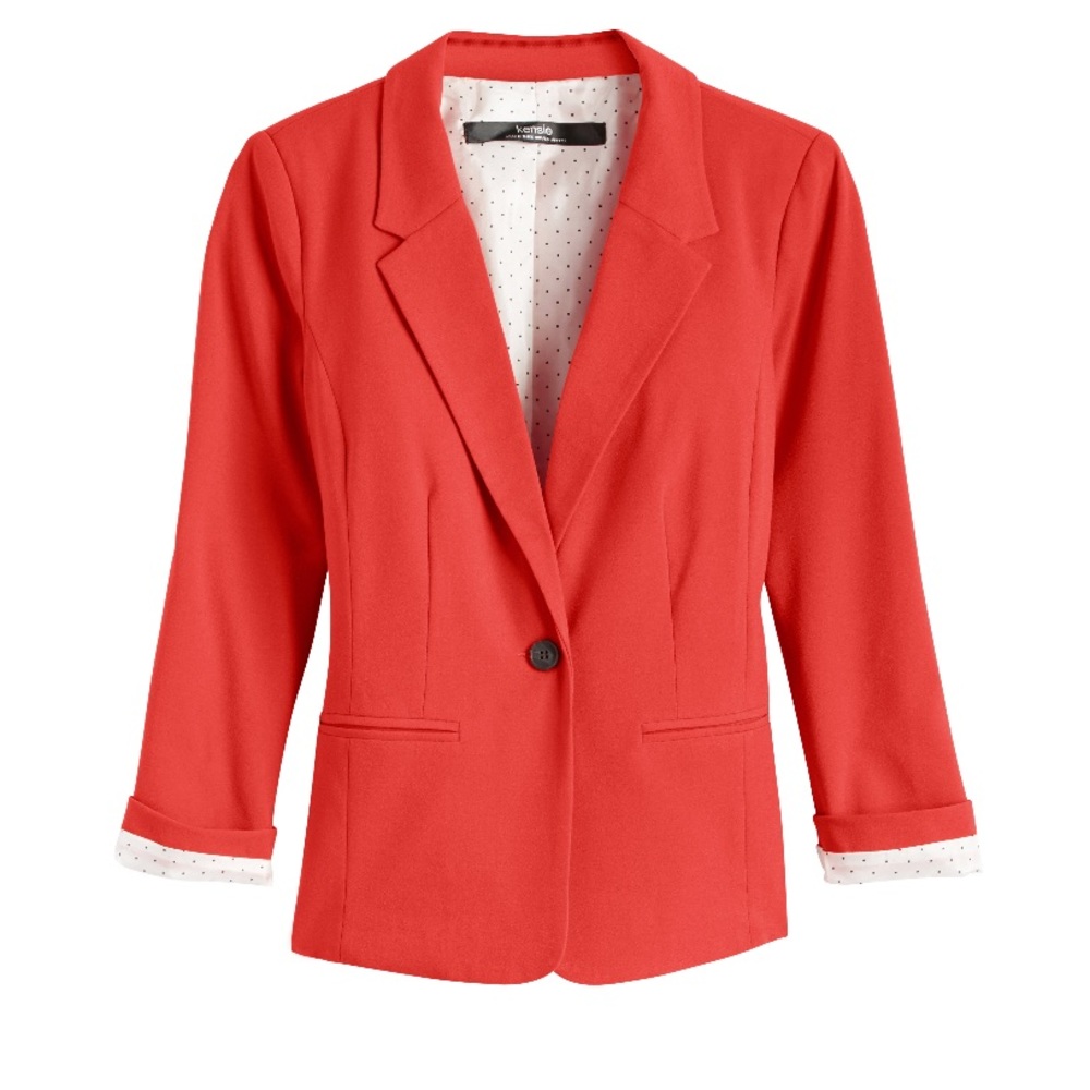 Kensie women’s Blazer stretch Crepe Blazer Single Button Lined Small